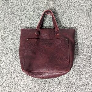 Elegant Burgundy Leather Tote Bag